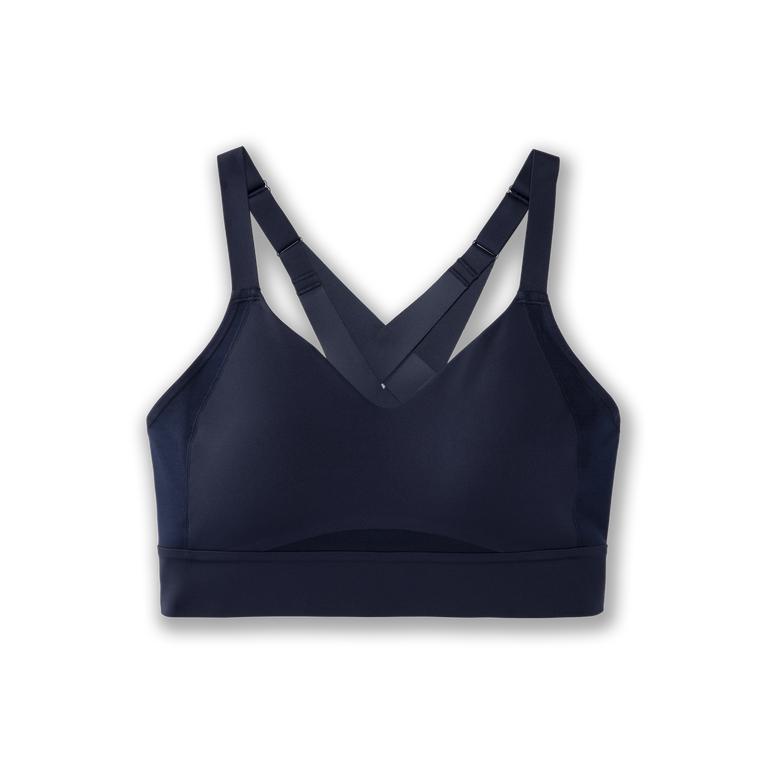 Brooks Drive Interlace Running Bra - Women's - Navy (90423-AKUO)